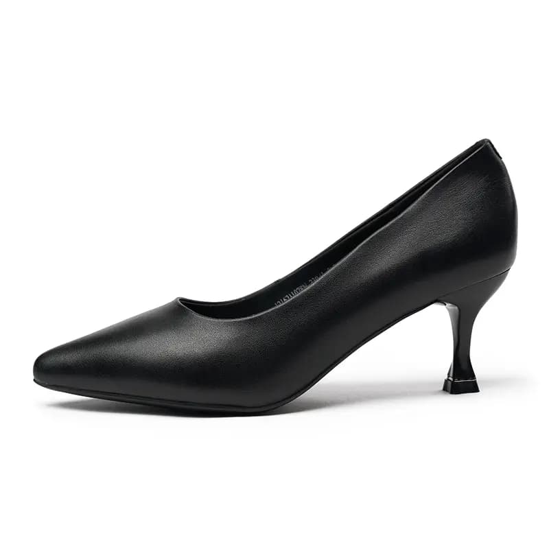 AOKANG Cow Leather Versatile Fashion High Heels Women's 7