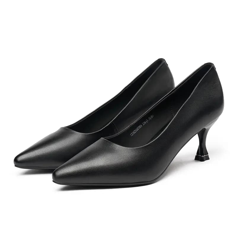 AOKANG Cow Leather Versatile Fashion High Heels Women's 10
