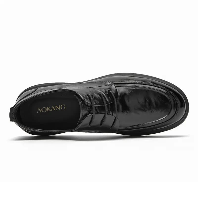 AOKANG Calf Leather Wear-Resistant Slip-Resistant Breathable British Versatile Casual Dress Shoes Men's Black 5