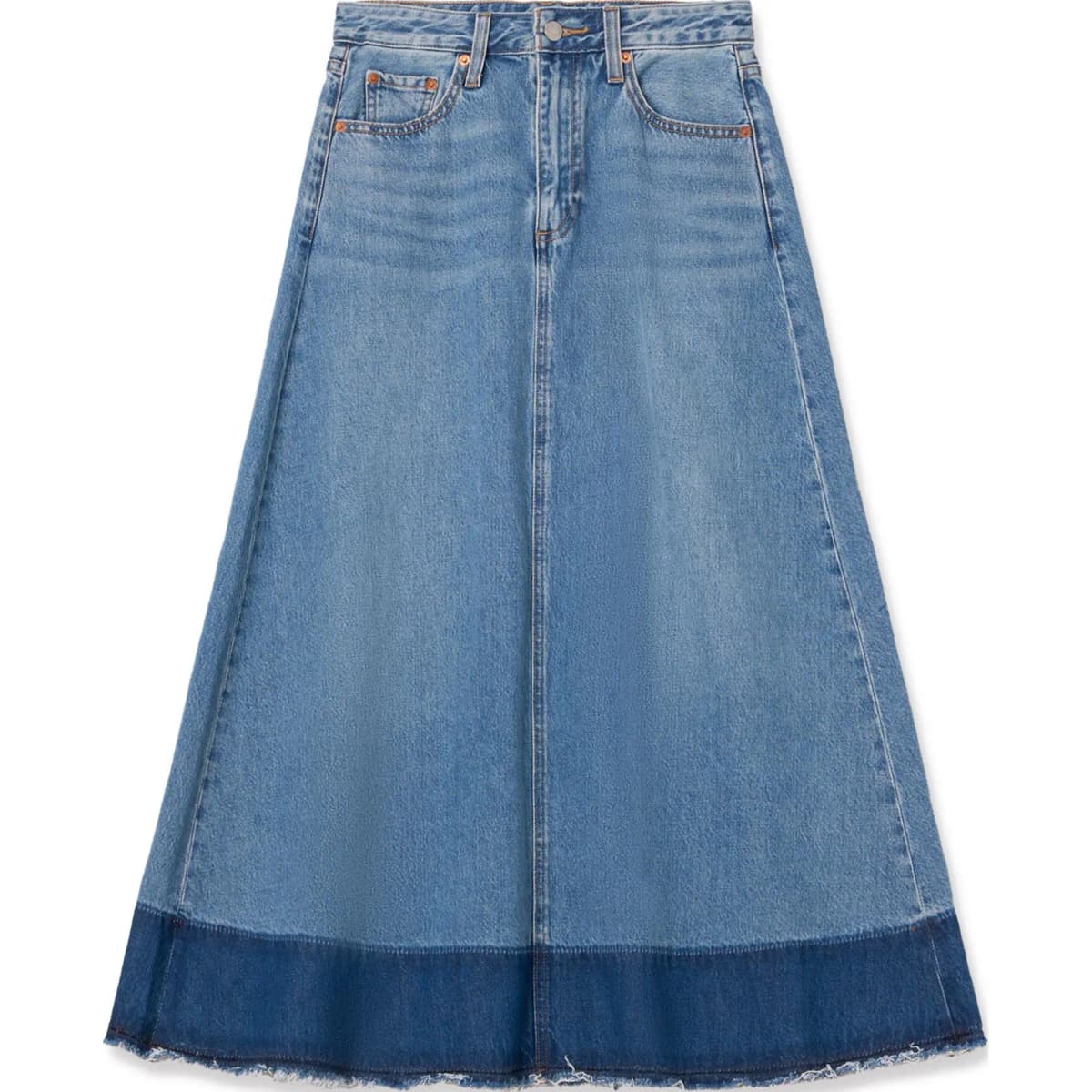 Levis SS24 Qadın Denim Uzun Ətək Mavi