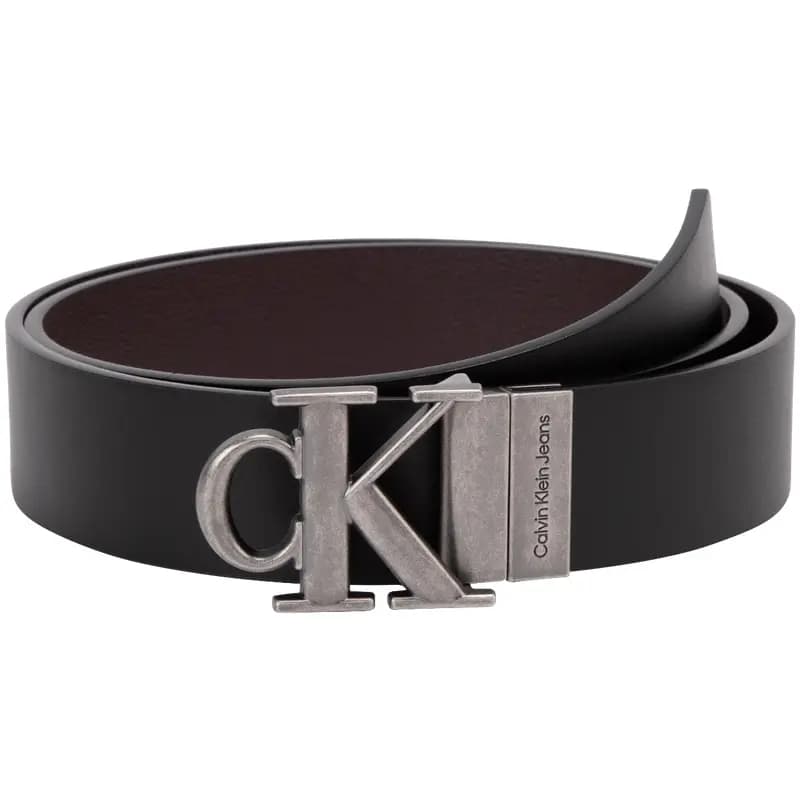 CALVIN KLEIN Cow Leather Belts Men's Space Black Width  3.5cm
