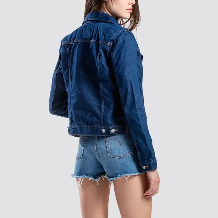 Levis Cropped Coats Women's Dark Denim 6