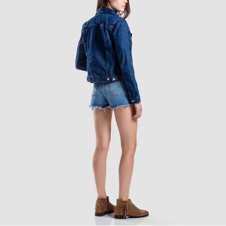 Levis Cropped Coats Women's Dark Denim 4
