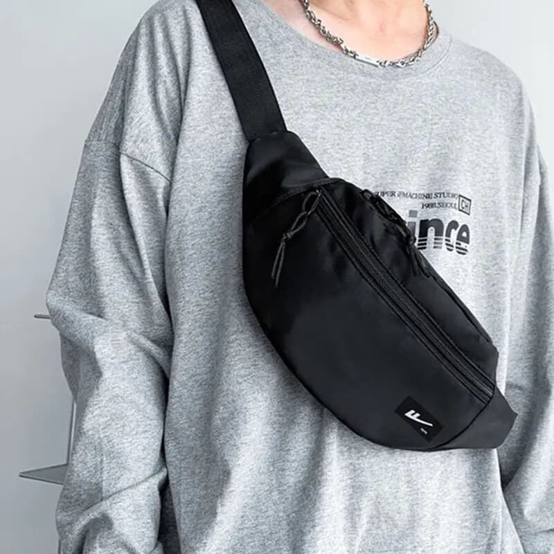 Warrior Nylon Fanny Pack Crossbody Bag Sling Bag Regular Unisex Black 2