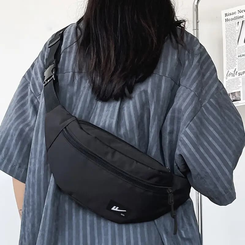 Warrior Nylon Fanny Pack Crossbody Bag Sling Bag Regular Unisex Black 7