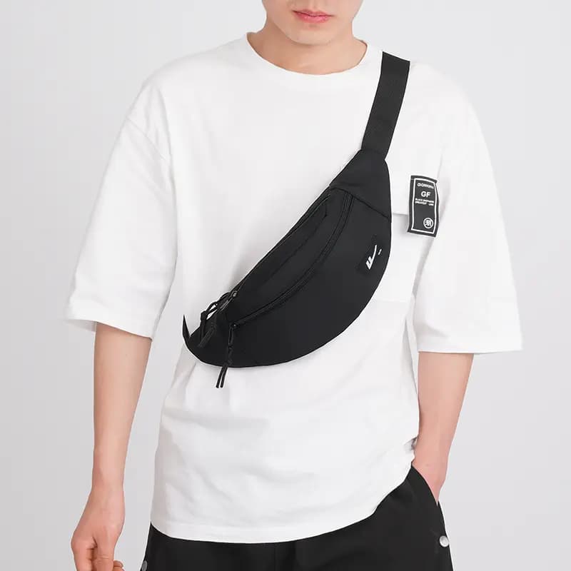 Warrior Nylon Fanny Pack Crossbody Bag Sling Bag Regular Unisex Black 4