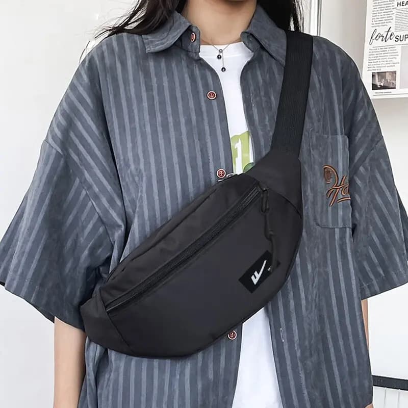 Warrior Nylon Fanny Pack Crossbody Bag Sling Bag Regular Unisex Black 6