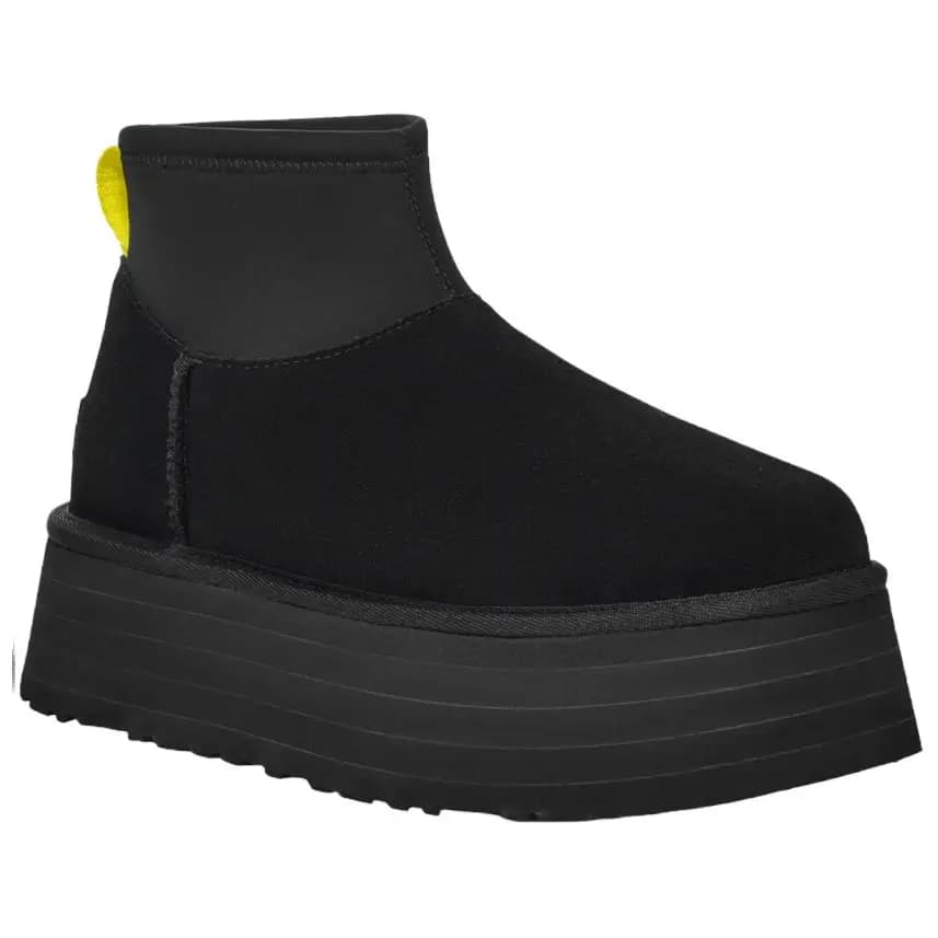 UGG Classic Mini Dipper Boot Black Yellow Women's 3