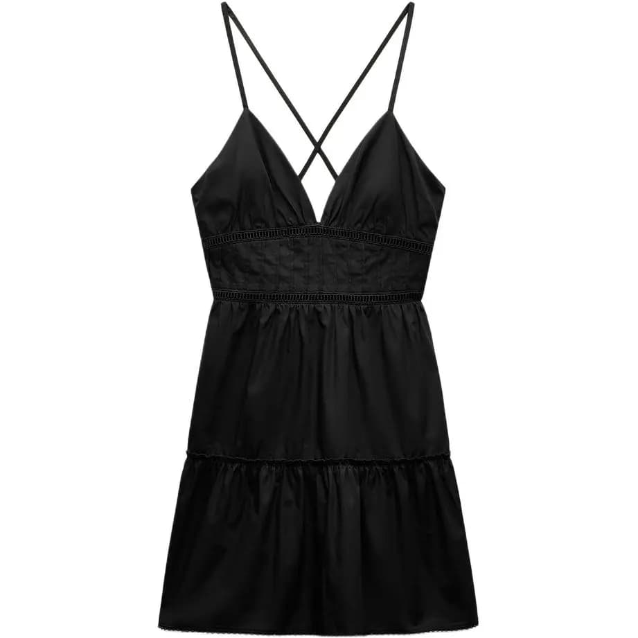 ZARA Qadın Slip Donu Qara