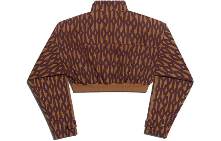 Adidas Originals Ivy Park Crop Monogram Qadın Pencəyi Qəhvəyi/Qırmızı 2
