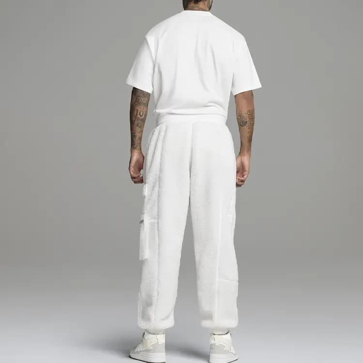 Adidas Originals Teddy Cargo Unisex Eşofman Altı Parlaq Ağ 5