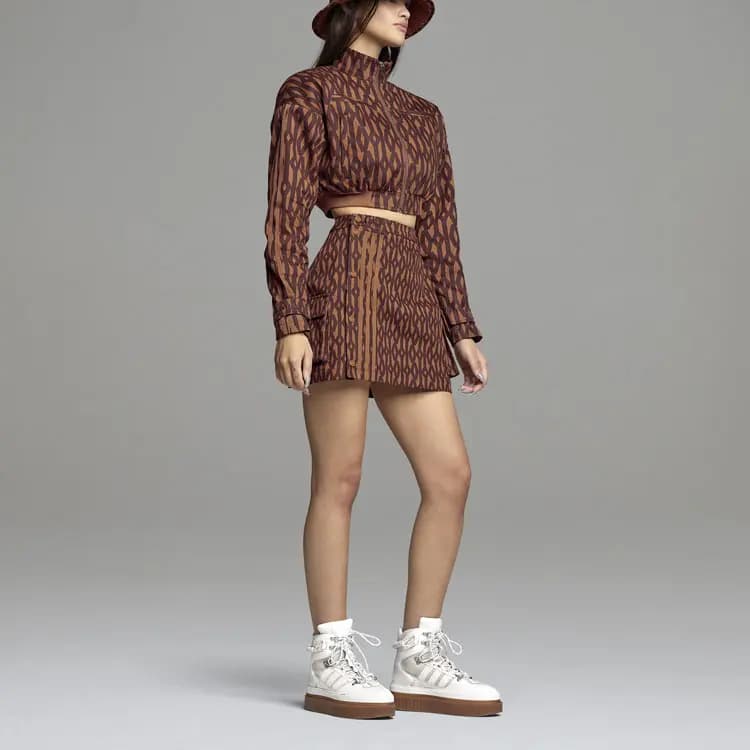 Adidas Originals Ivy Park Monogram Skirt Wild Brown/Night Red 5