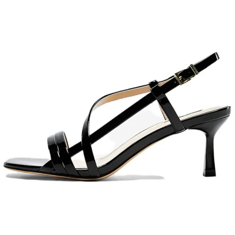 NINE WEST Calf Leather One-Strap Sandals Qadın