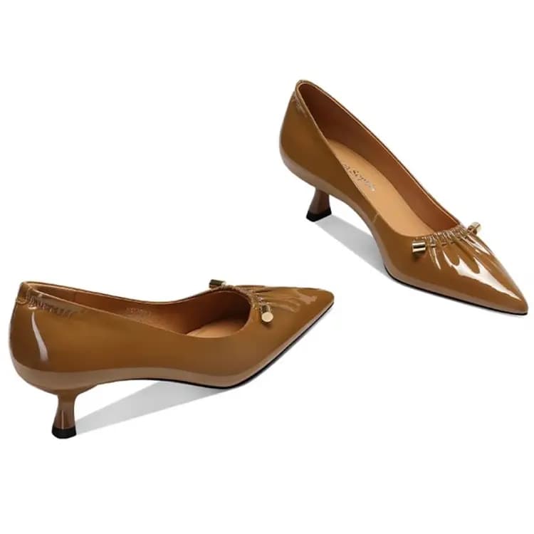 JESSICA SOPHIA High Heels Casual Single Shoes 4cm Women's Amber Brown 2