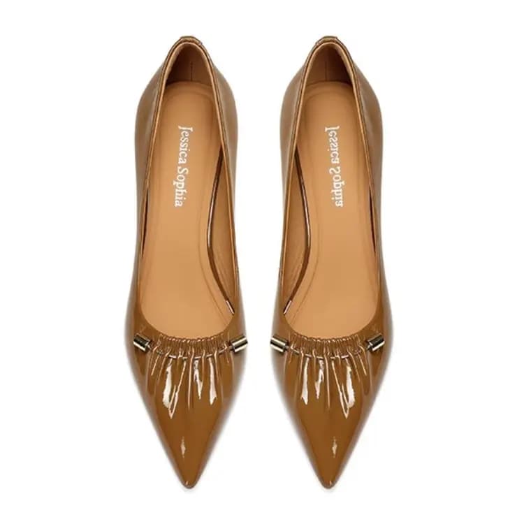 JESSICA SOPHIA High Heels Casual Single Shoes 4cm Women's Amber Brown 5