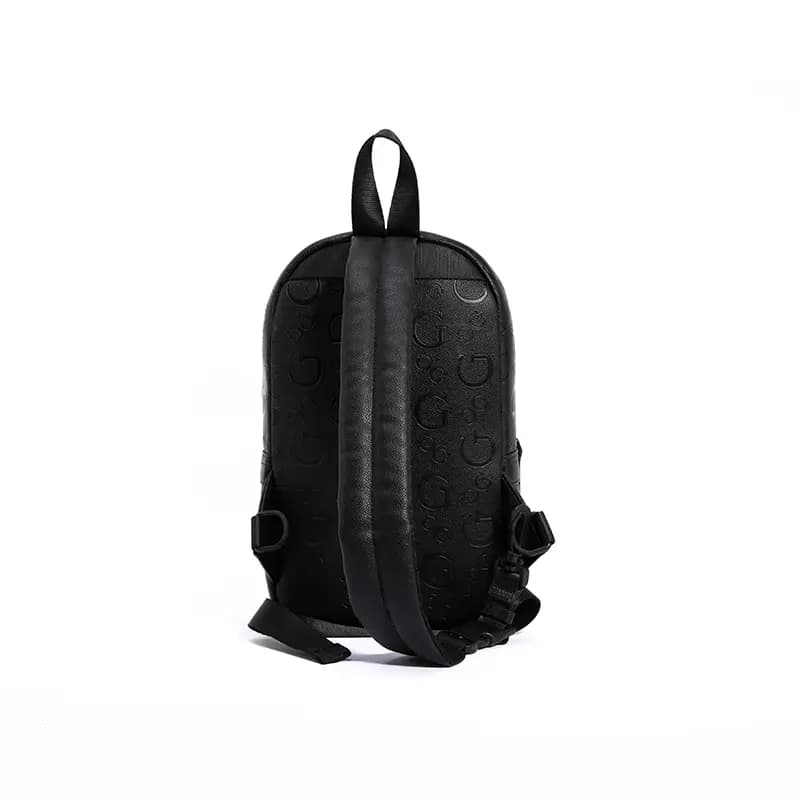 GUESS Retro All-Over Print Monogram Versatile Casual Synthetic Leather Chest Bag Regular Men's Black 6