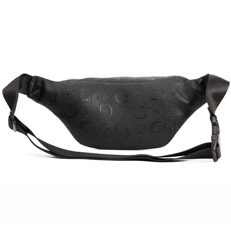 GUESS Synthetic Leather One Shoulder Crossbody Fanny Pack Sling Bag Regular Men's Black/Dark Gray 5