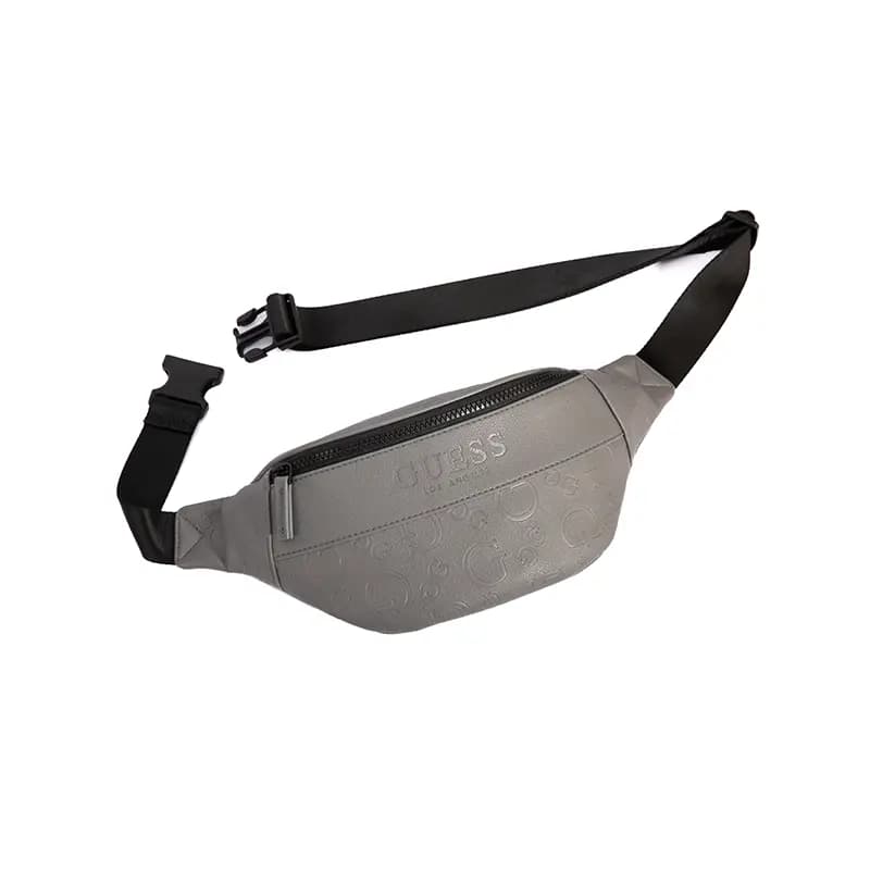 GUESS Synthetic Leather One Shoulder Crossbody Fanny Pack Sling Bag Regular Men's Black/Dark Gray 13