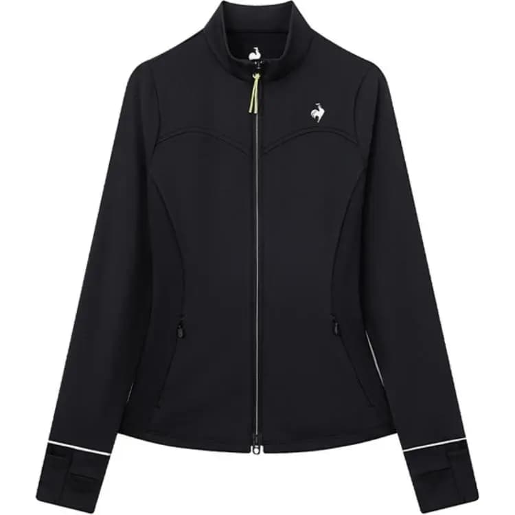 le coq sportif Breathable Solid Color Stand Collar Zip Long Sleeve Workout Top Women's
