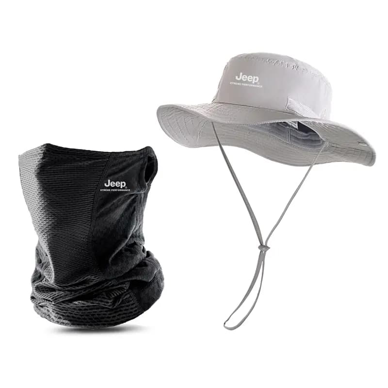 Jeep Hat Men's Summer Outdoor Hiking Fishing Bucket Hat Women's UV Protection Foldable Wide Brim Nylon Sun Hat Unisex 3