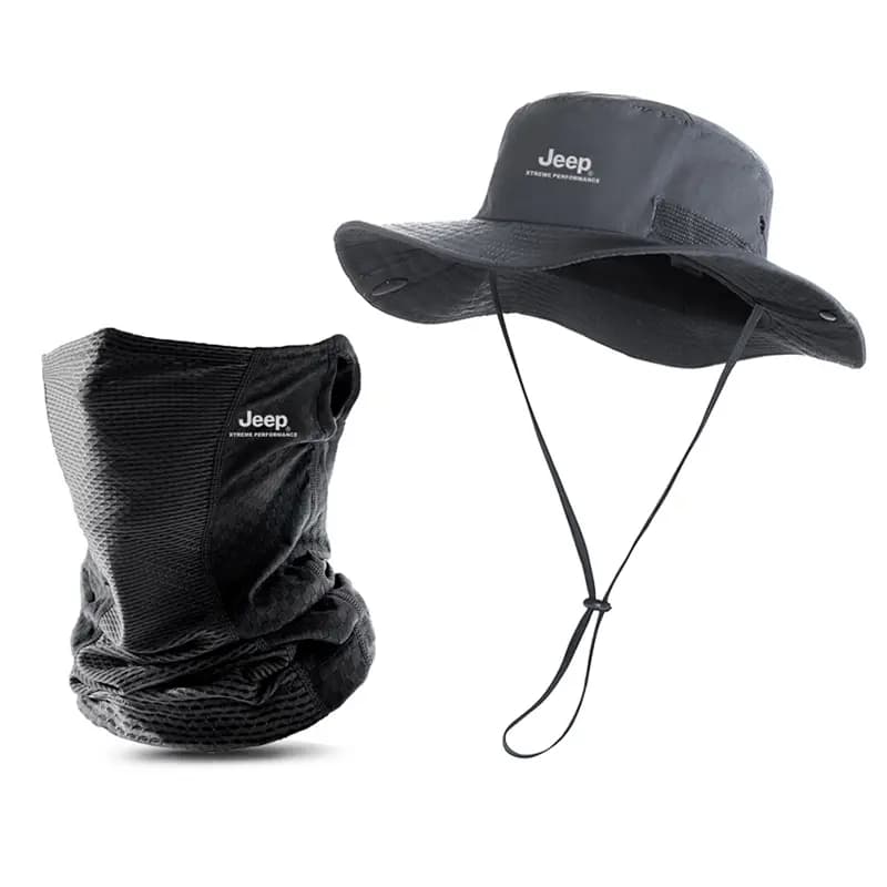 Jeep Hat Men's Summer Outdoor Hiking Fishing Bucket Hat Women's UV Protection Foldable Wide Brim Nylon Sun Hat Unisex 2