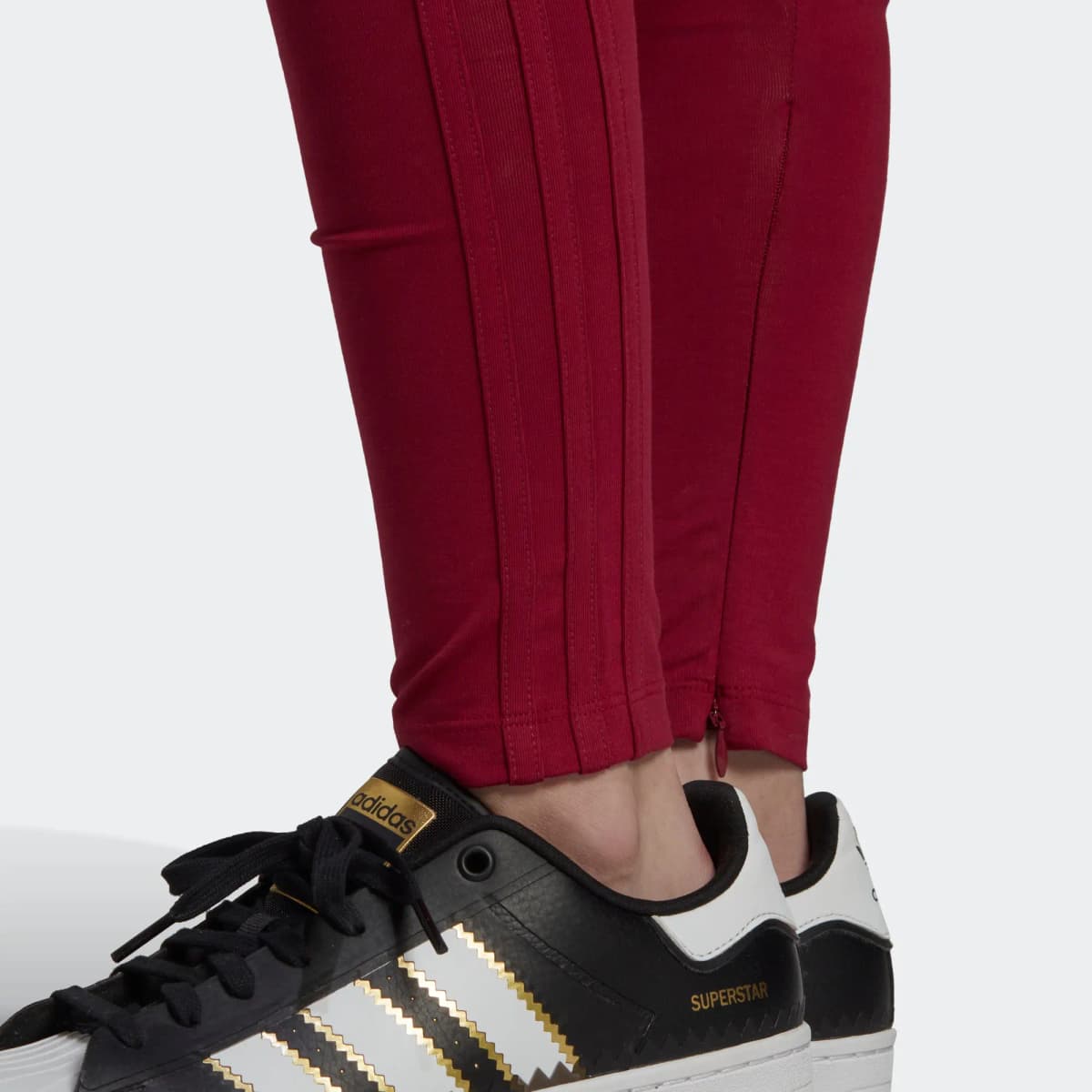 adidas Class of 72 Leggings Brand Logo Print Slim Fit Elastic High-Waist Casual Sports Leggings Women's Wine Red 4