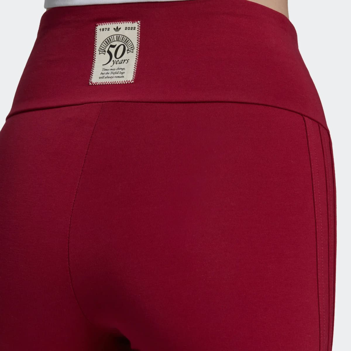 adidas Class of 72 Leggings Brand Logo Print Slim Fit Elastic High-Waist Casual Sports Leggings Women's Wine Red 5