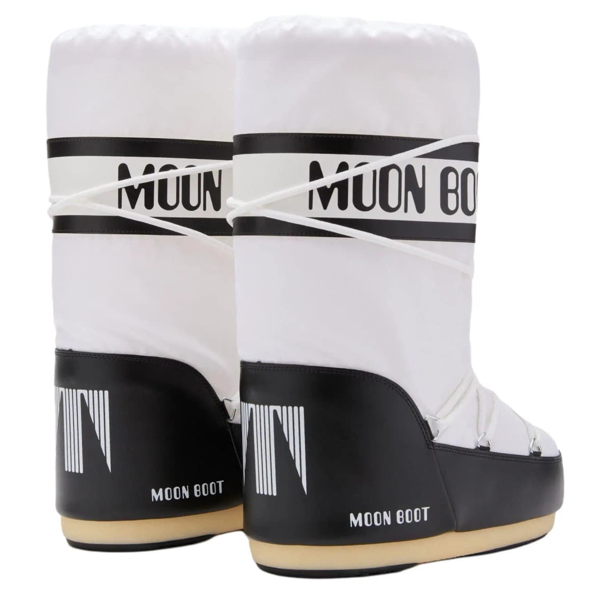 Moon Boot Icon Patchwork Unisex Qış Çəkməsi Ağ/Qara 4