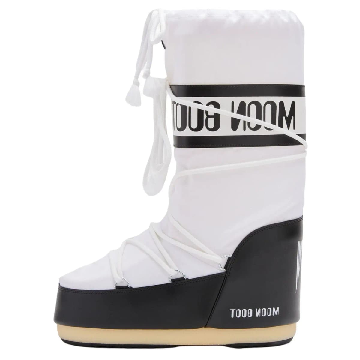 Moon Boot Icon Patchwork Unisex Qış Çəkməsi Ağ/Qara