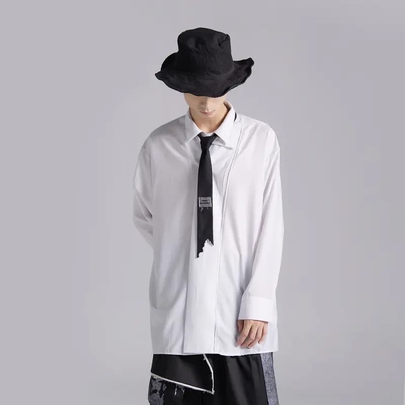 Illusionist Embroidery Patchwork Tie Unisex Qara 6