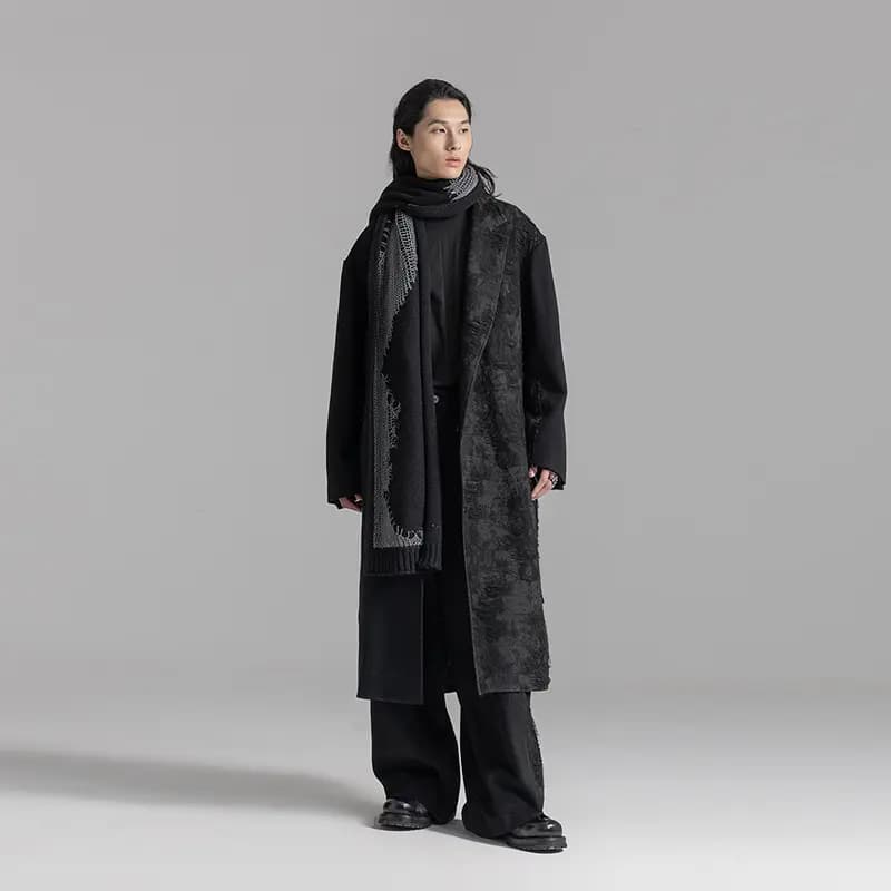 Phantomist Design Crochet Spider Web Warm Wool Scarf Unisex Black 6