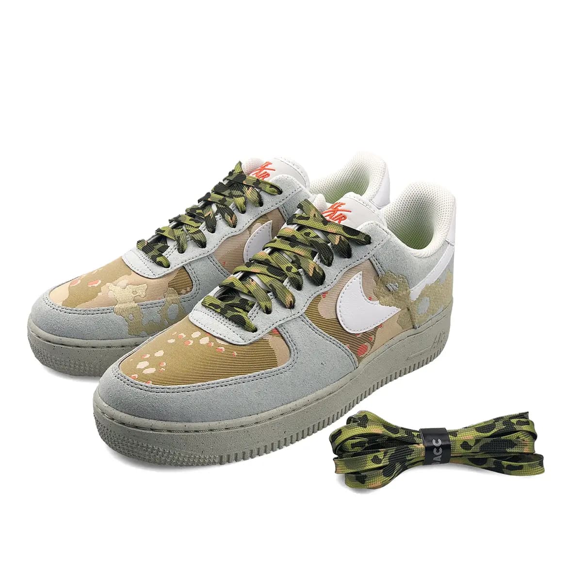 US8ACC Five-Color Camouflage Shoelaces 5-Pair Set Unisex Black Gray Pink Blue Green Purple 7
