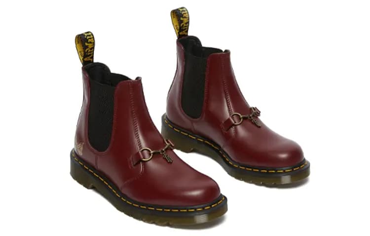 Dr.Martens 2976 Snaffle Chelsea Boots Needles Cherry Red 3