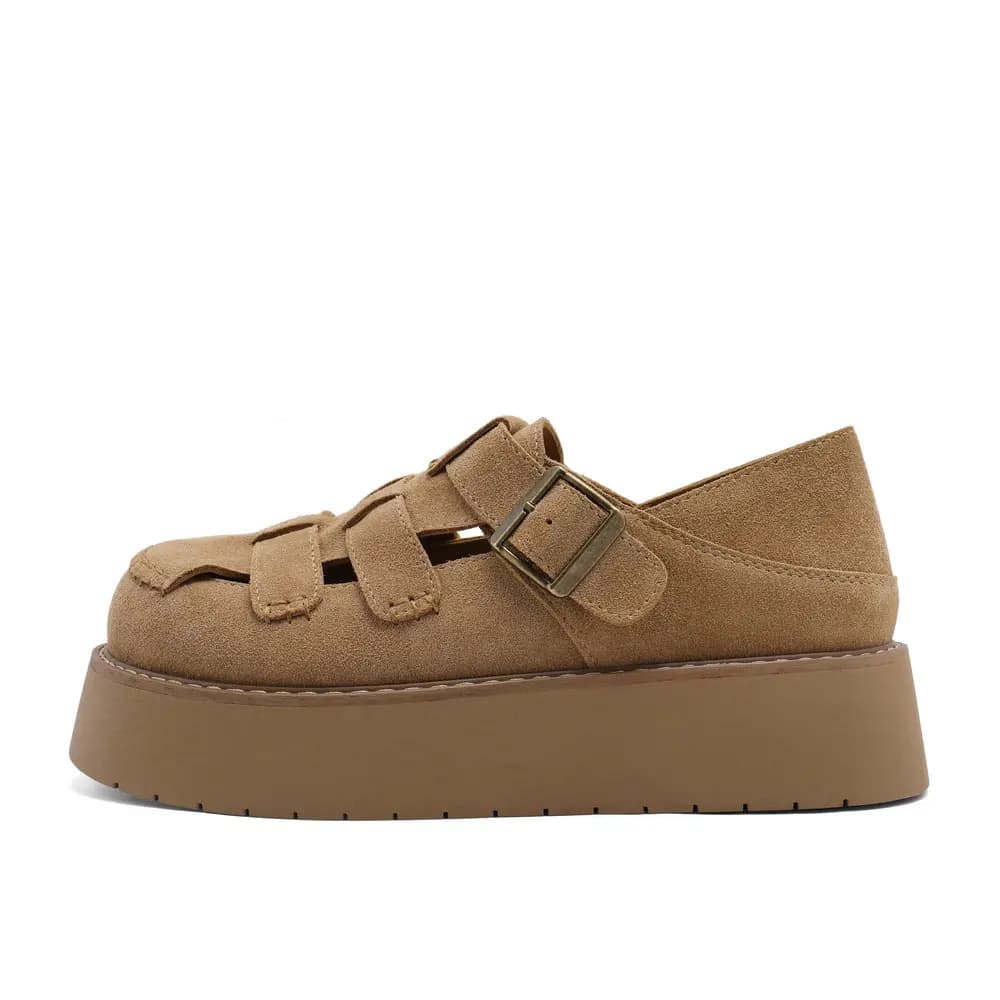 BELLE Roman Sandals 4CM Women's Brown Apricot
