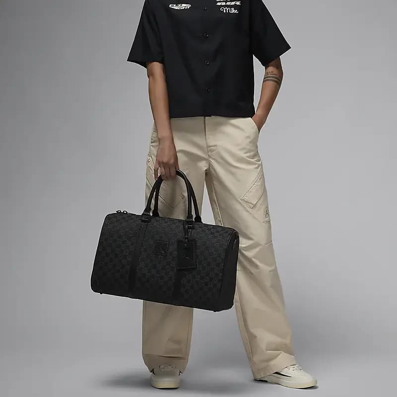 Jordan Monogram Polyester Travel Bag Unisex Black 6