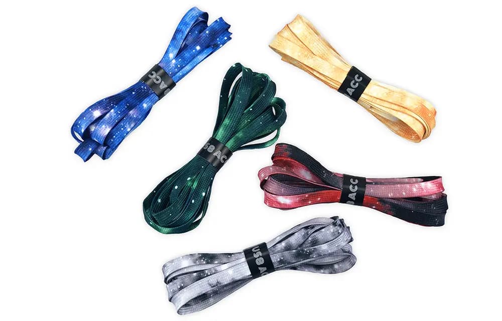 US8ACC Galaxy Nebula Five-Color Starry Sky Shoelaces 5-Pair Gift Box Set Couples Unisex Aurora Universe Star River 2