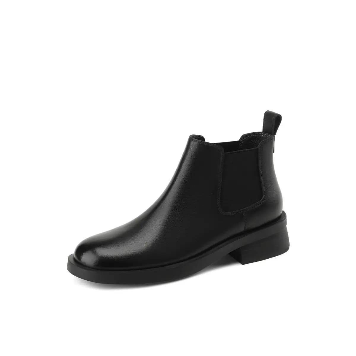 BORDICH Top Layer Leather Fashionable Versatile Casual Chunky Heel Chelsea Boots Women's 2