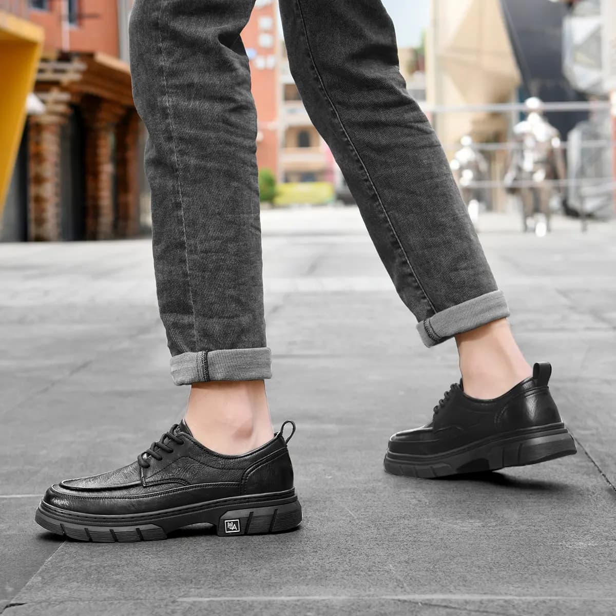 HLA Classic Durable Versatile Low-Top Work Shoes Men's Casual Leather Shoes Men's 7