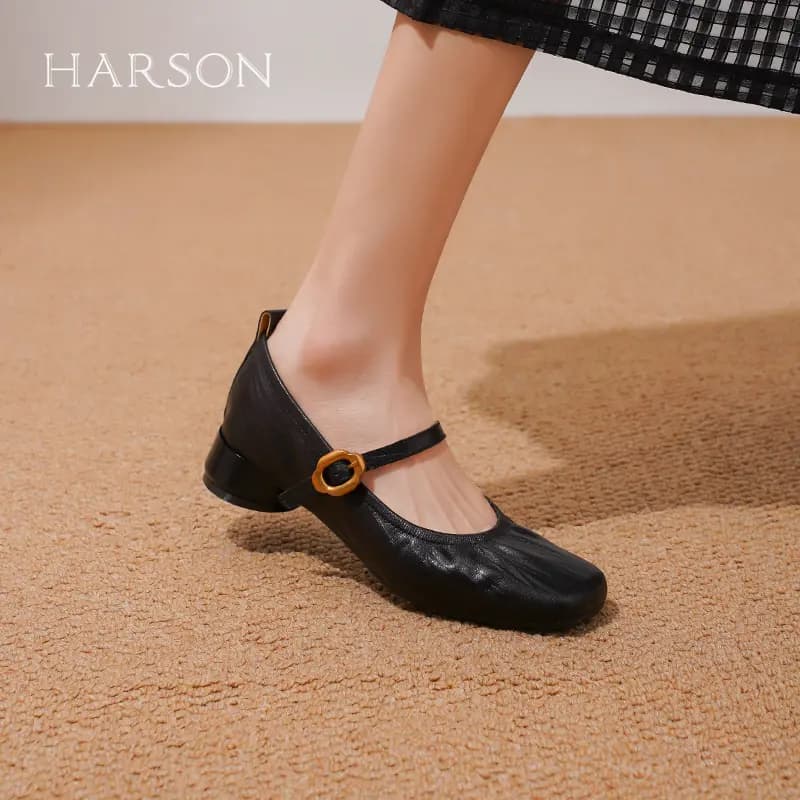 HARSON Sheep Leather Commute Versatile Mary Jane Shoes Women's 14