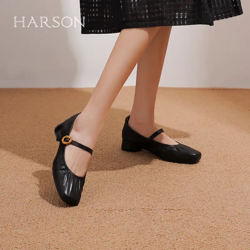 HARSON Sheep Leather Commute Versatile Mary Jane Shoes Women's 12