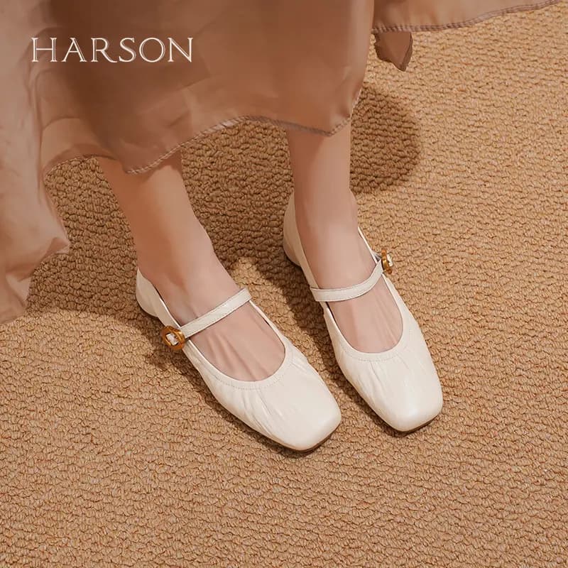 HARSON Sheep Leather Commute Versatile Mary Jane Shoes Women's 6