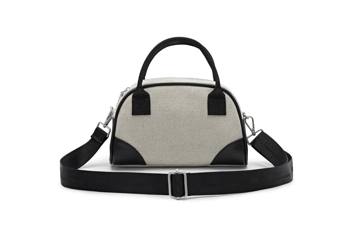 Champion Artificial Leather With Textile Shoulder Bag Unisex Black/Dark Blue/Light Brown 15