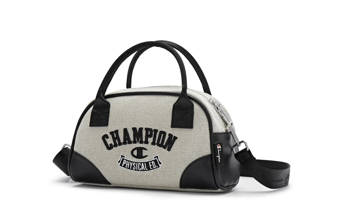 Champion Artificial Leather With Textile Shoulder Bag Unisex Black/Dark Blue/Light Brown 13