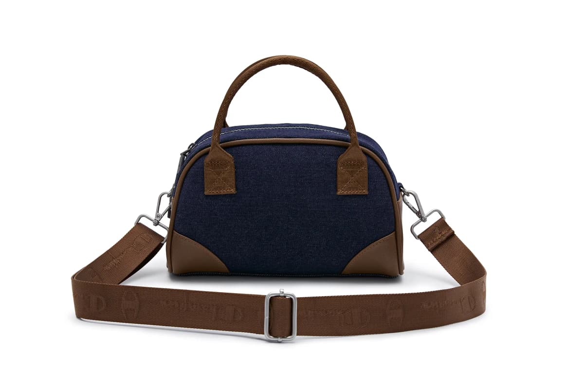 Champion Artificial Leather With Textile Shoulder Bag Unisex Black/Dark Blue/Light Brown 21