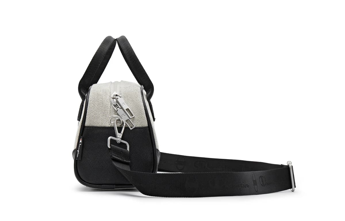 Champion Artificial Leather With Textile Shoulder Bag Unisex Black/Dark Blue/Light Brown 14