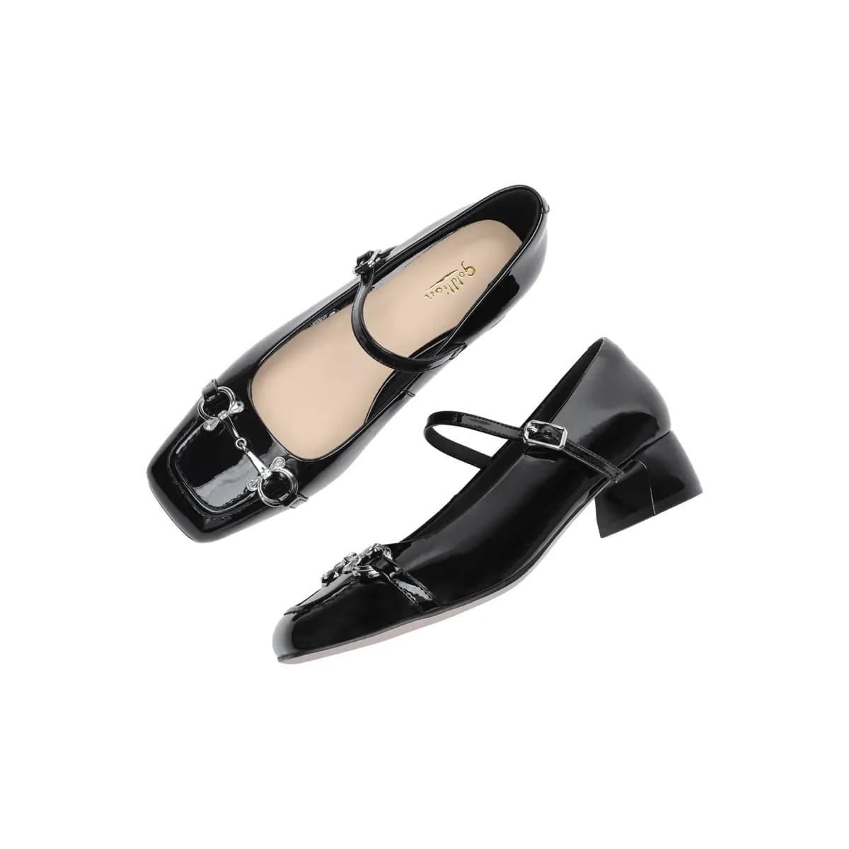 GOLDLION Chunky Heel Mary Jane Shoes 3.5cm Women's 9