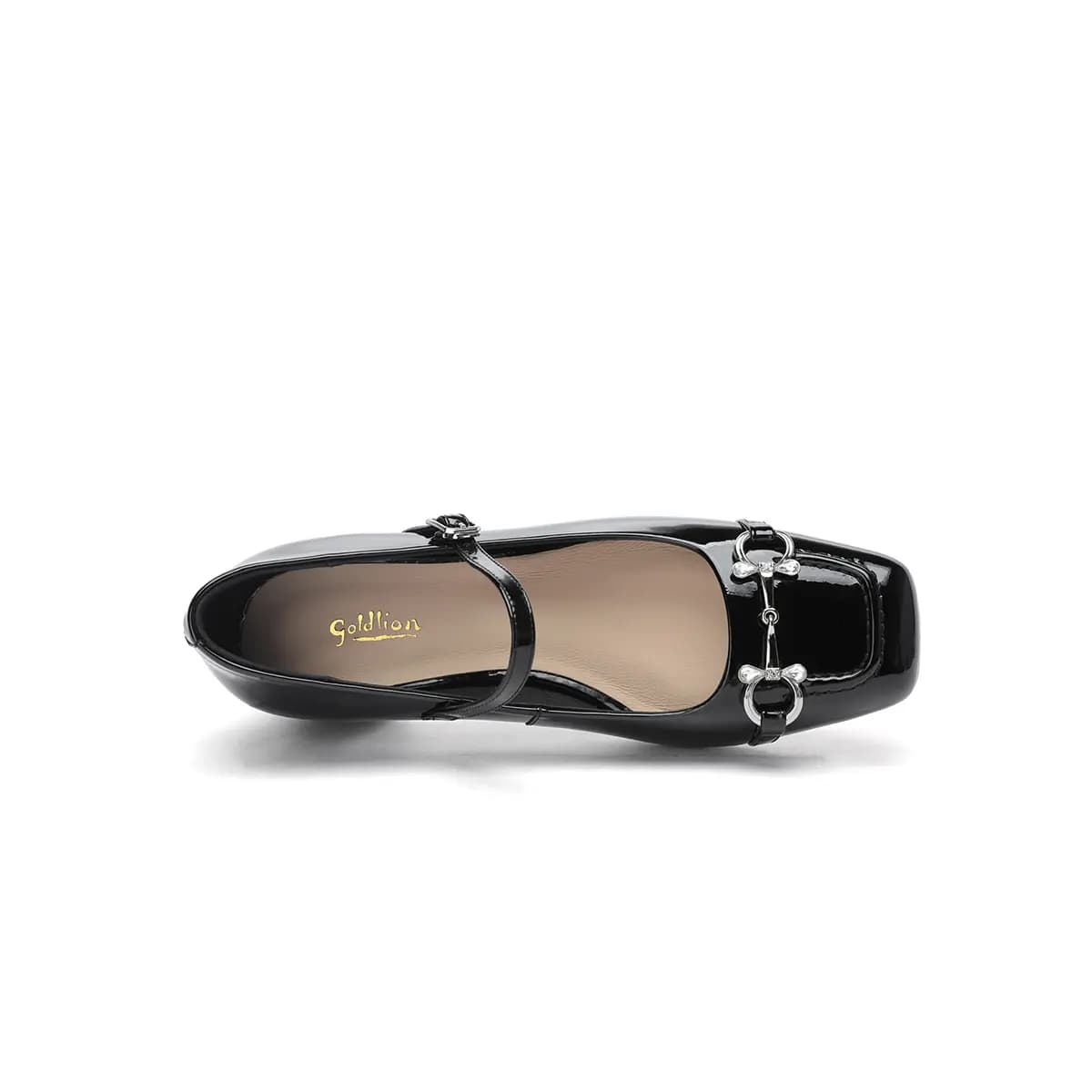 GOLDLION Chunky Heel Mary Jane Shoes 3.5cm Women's 8