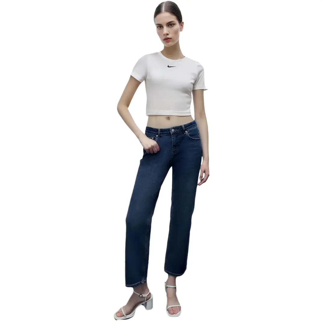 Nike Qadın İdman Crop Köynək Ağ 7