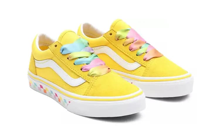 Vans Old Skool Low-Top Kids' Skateboarding Shoes Yellow Children Aged 3-7 Years Old 3