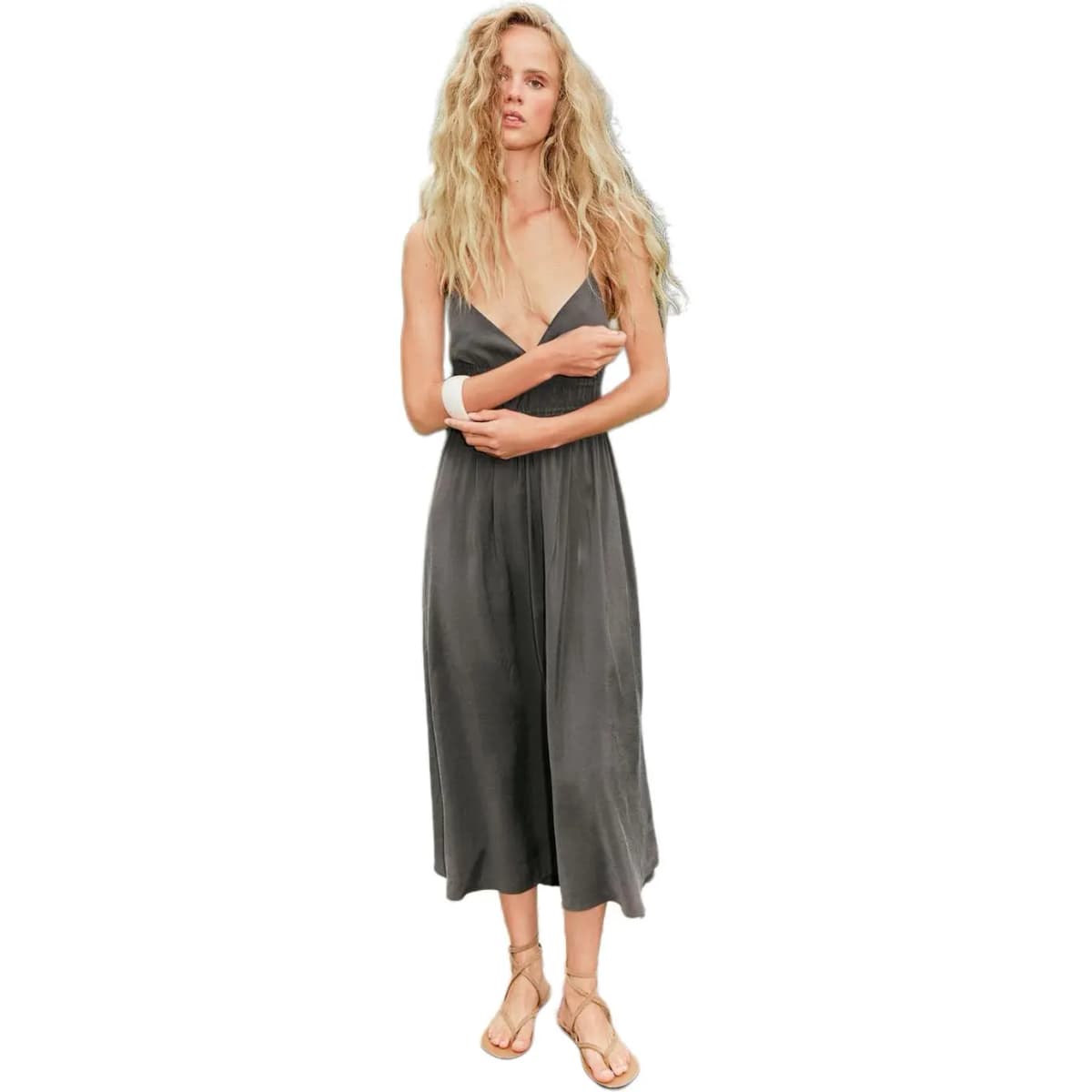 ZARA Trf Slip Dresses Women's Gray 5